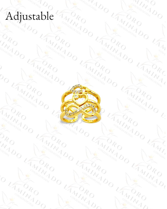 Adjustable Eternal Love Triple Band Ring (Gold Filled) R76