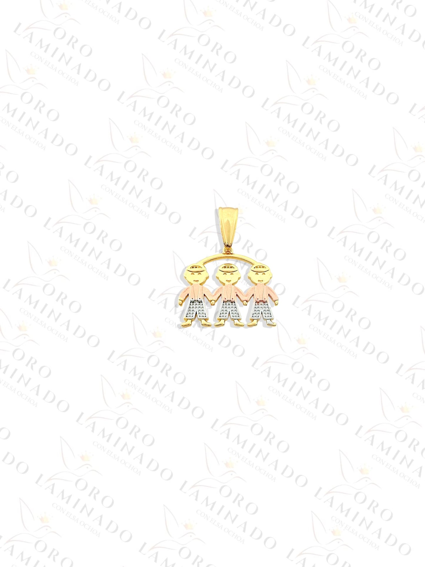 Gold Filled Three Tones Three Boys Pendant Y37