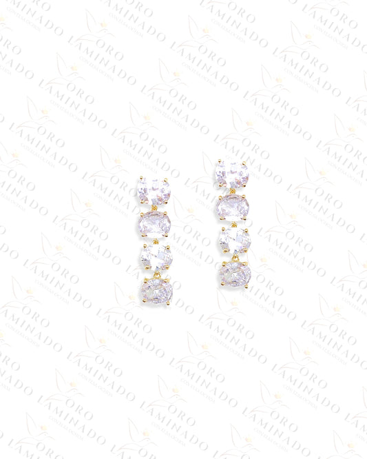 High Quality Diamond Circle Long Earrings R113