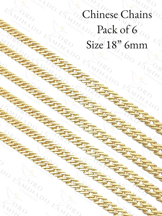 Chinese Chains Pack of 6 Size 18" 6mm Y242