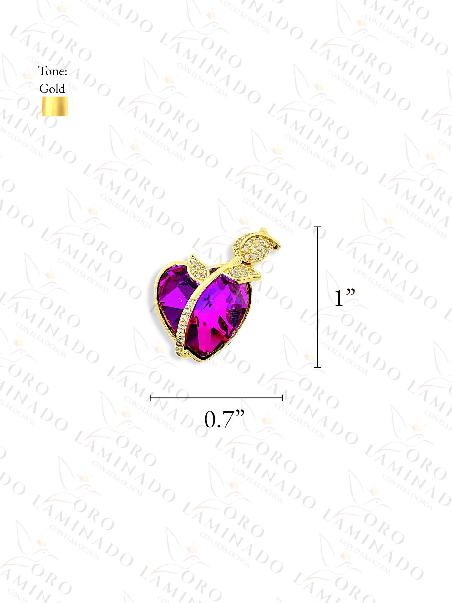 Tulip Purple Heart Pendant G77