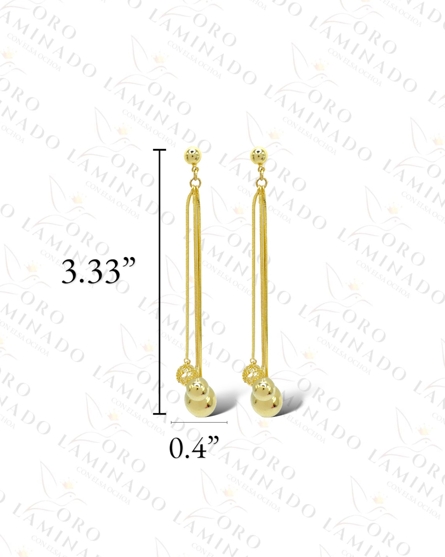 High Quality Gold Long Earrings R385