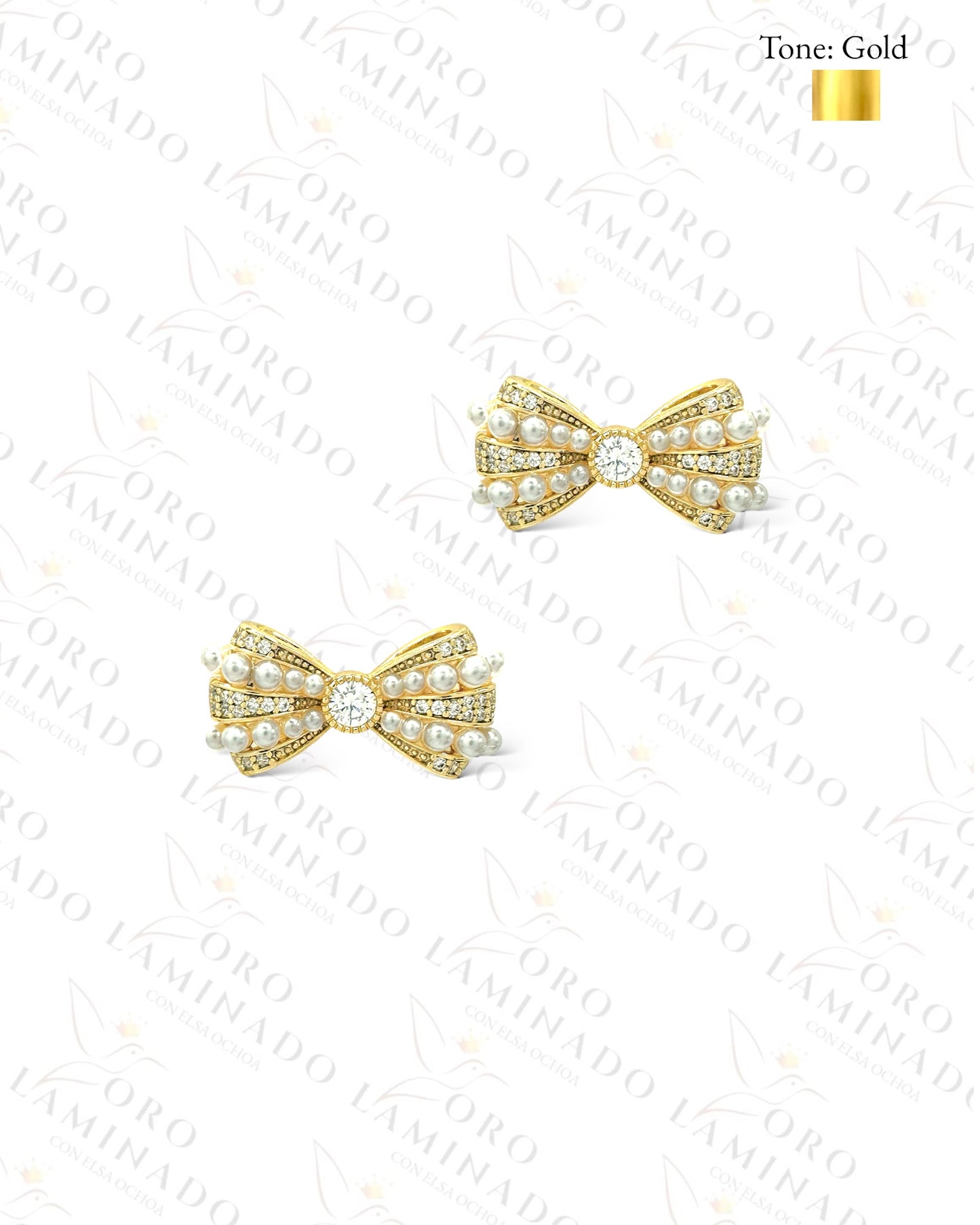 High Quality Bow and Pearls Earrings R374