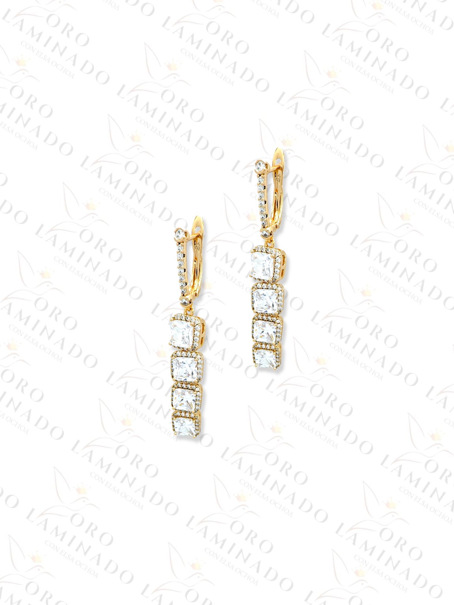 High Quality Long Crystal Square Earrings Y220