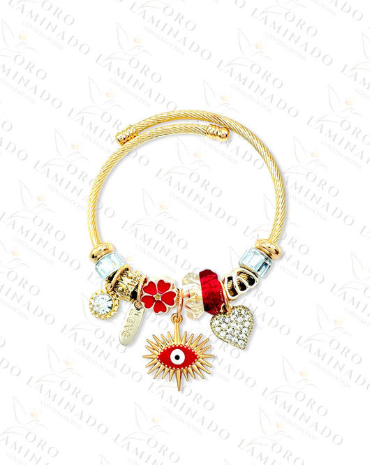 Stainless Steel Red Eye Charm Bracelet G202