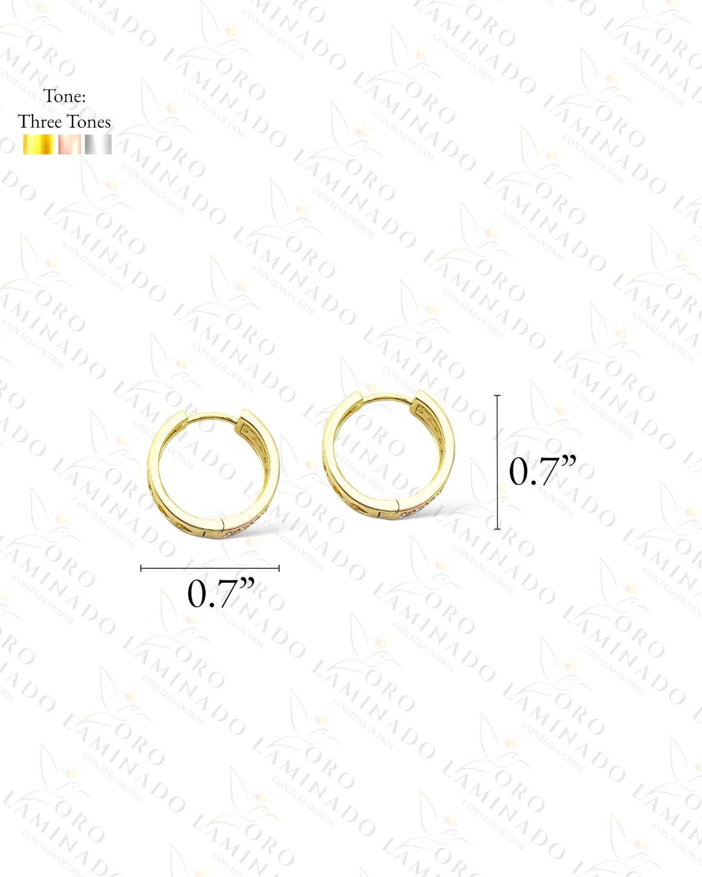 High Quality Three Tones Shiny Hoop Earrings C416