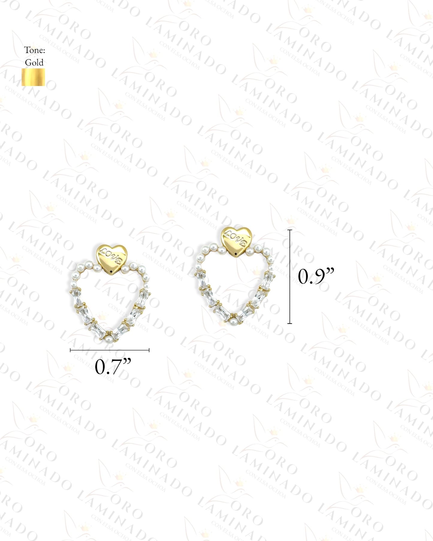 High Quality Pearl Heart Earrings R335