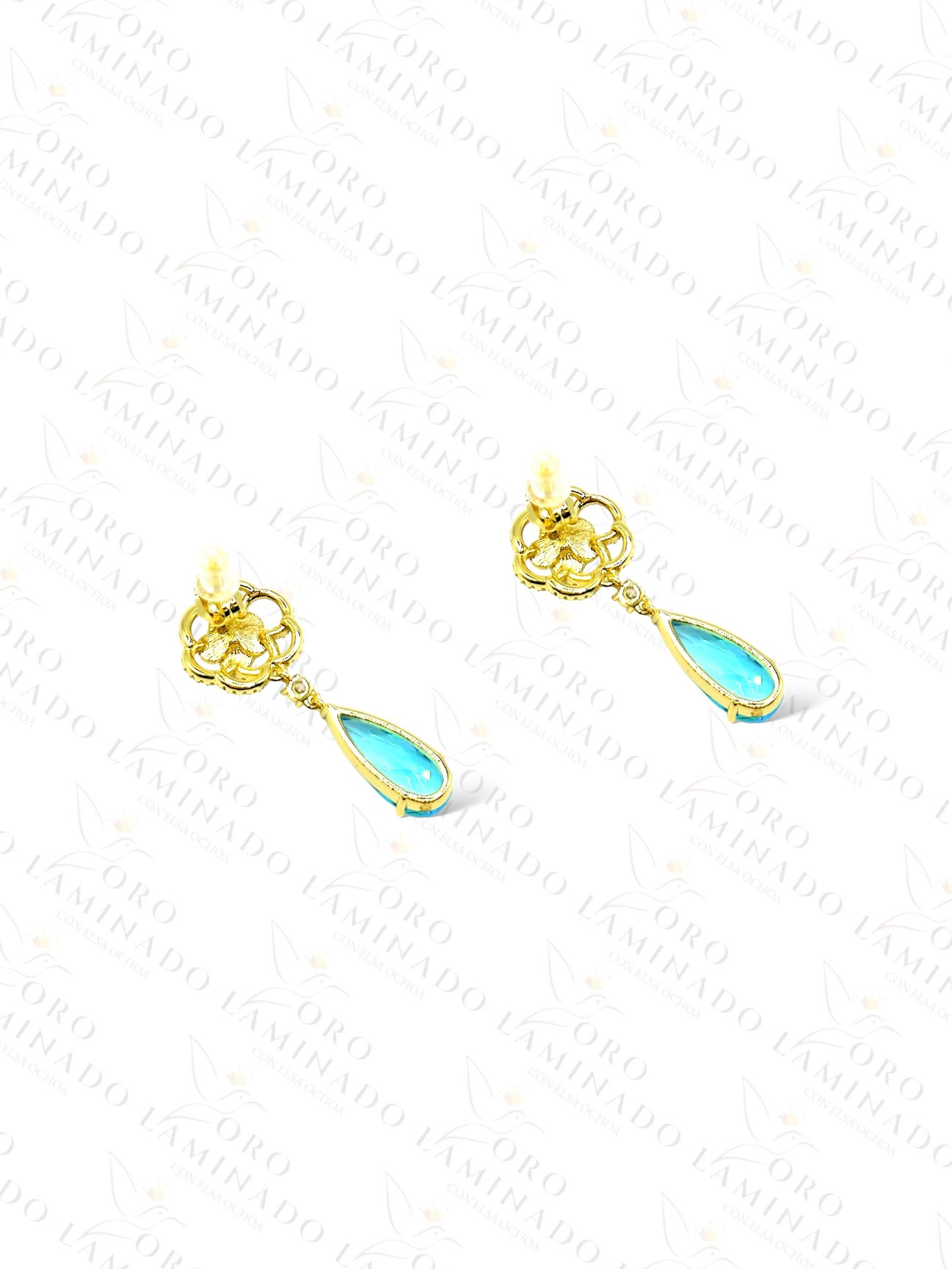 High Quality Blue Flower Earrings C477