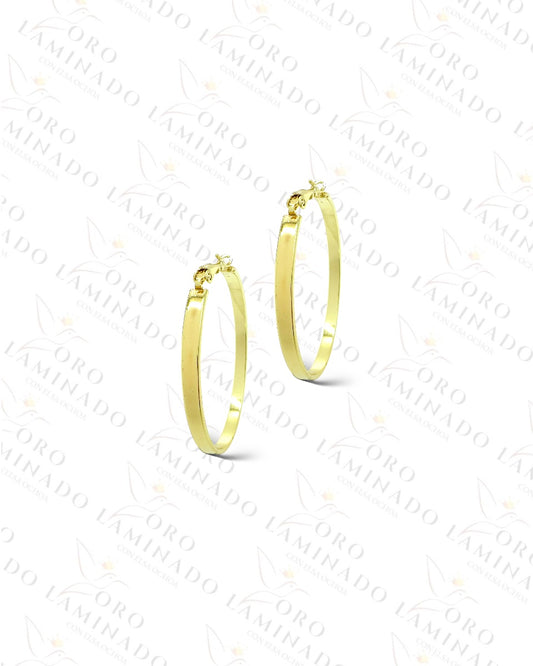 High Quality Gold Plain Hoop Earrings Y355