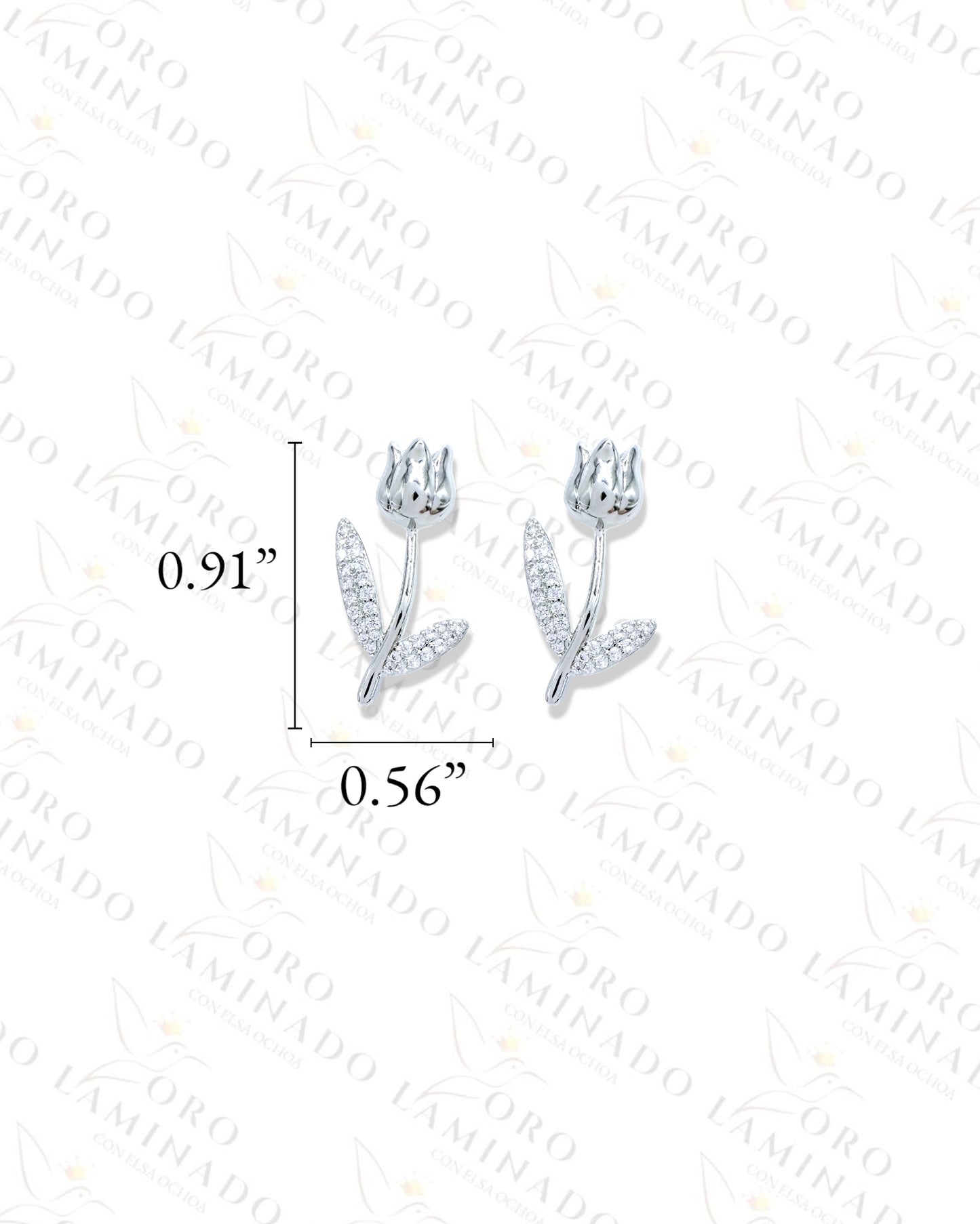 High Quality Silver Rose Earrings G298