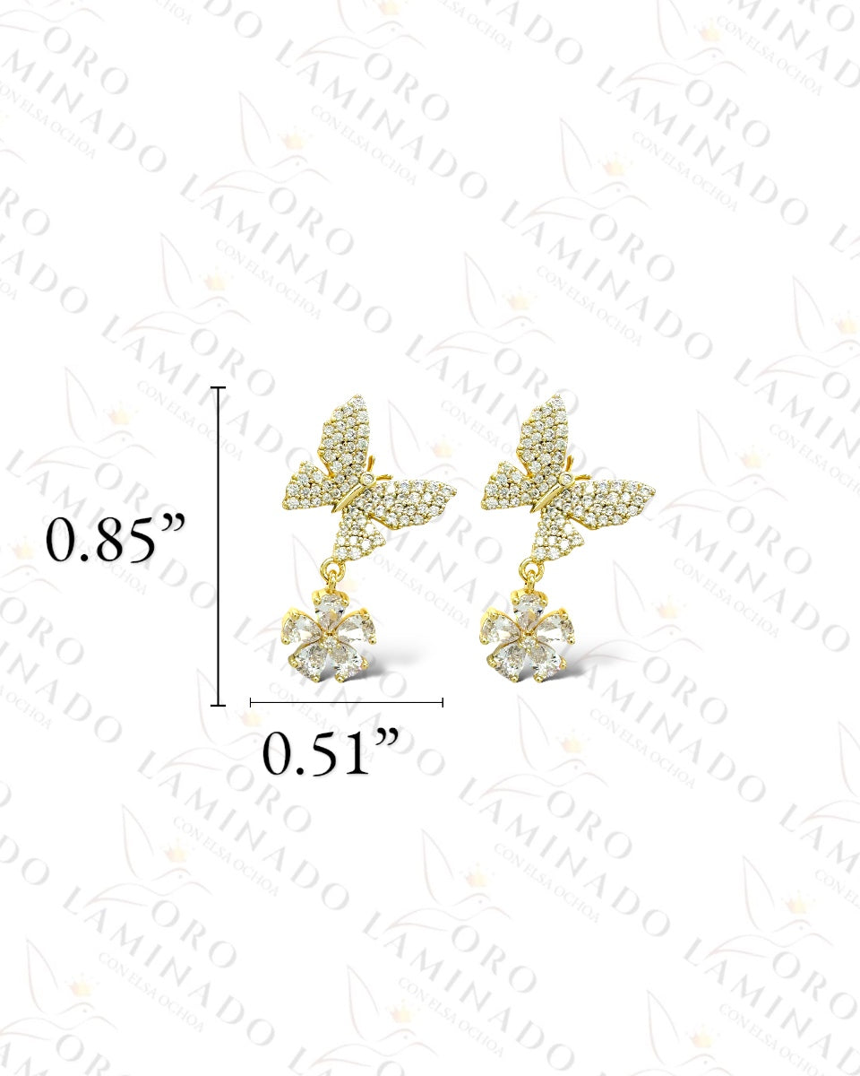 High Quality Sparkling Butterfly and Flower Earrings G159