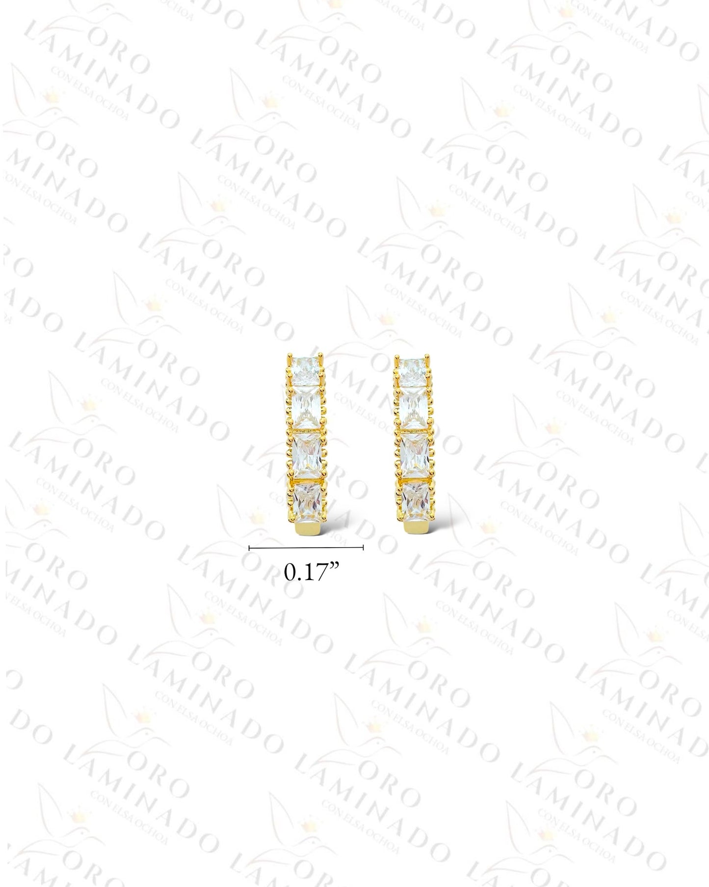 High Quality Crystal Hoop Earrings (Gold Filled) C286