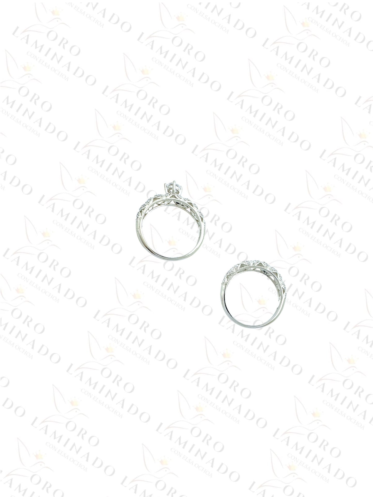 Silver Gold Filled Marriage Set Rings G49