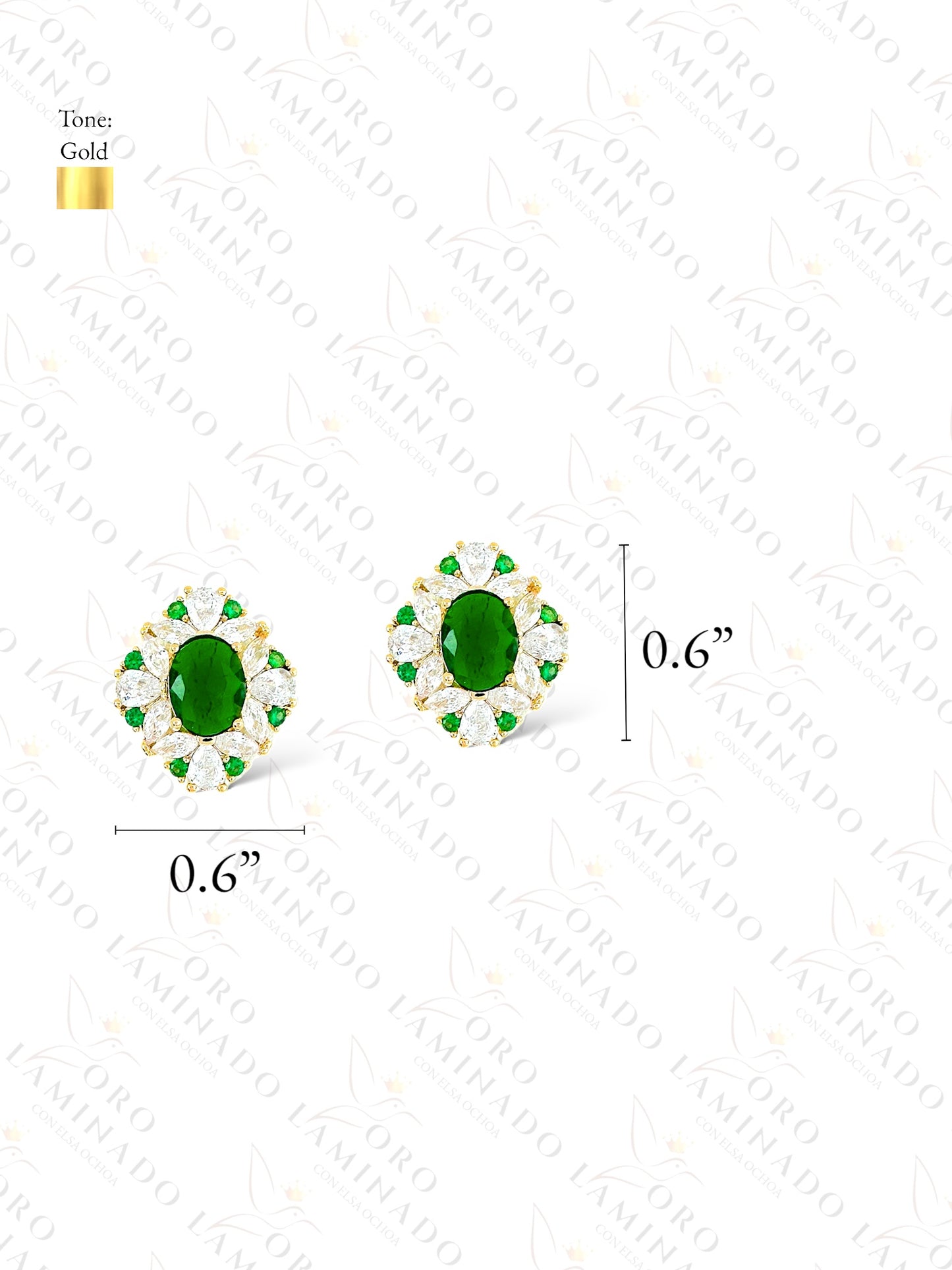 High Quality Diamond Green Earrings C462