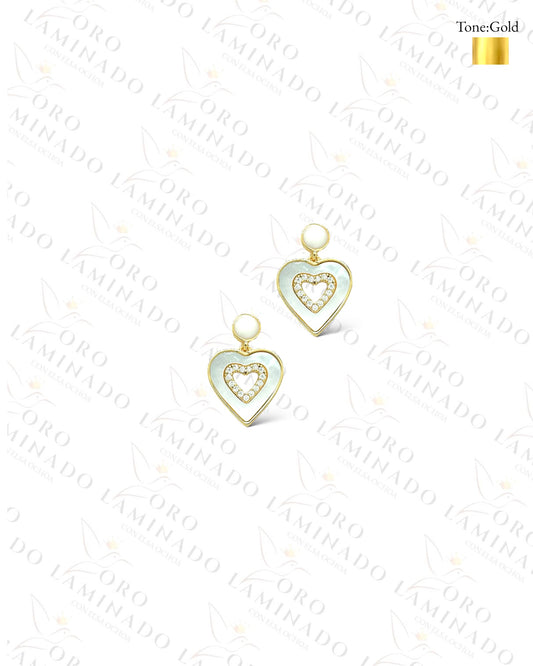 High Quality Pearl Shell Heart Earrings B460