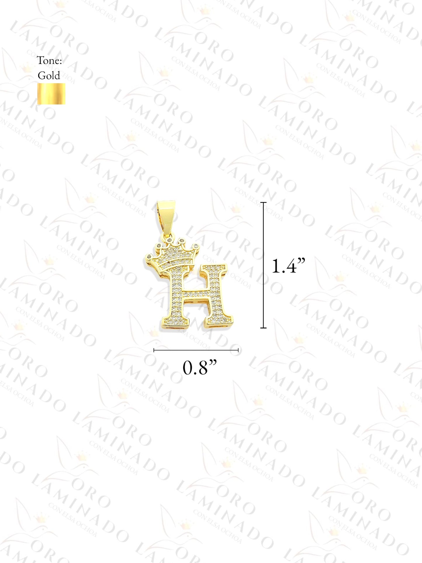 Letter "H" Crown Pendant B160