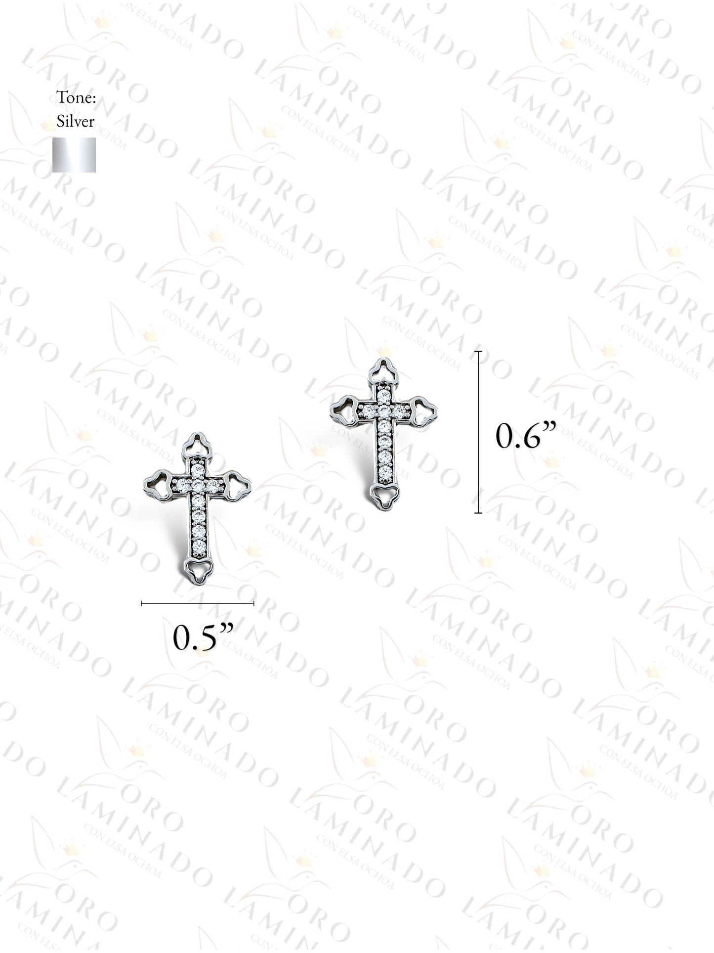 High Quality Silver Cross Men Earrings R467