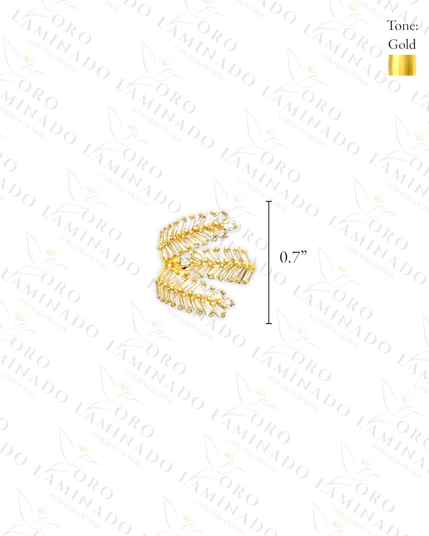High Quality Adjustable Glass Design Ring (Gold Filled) G441