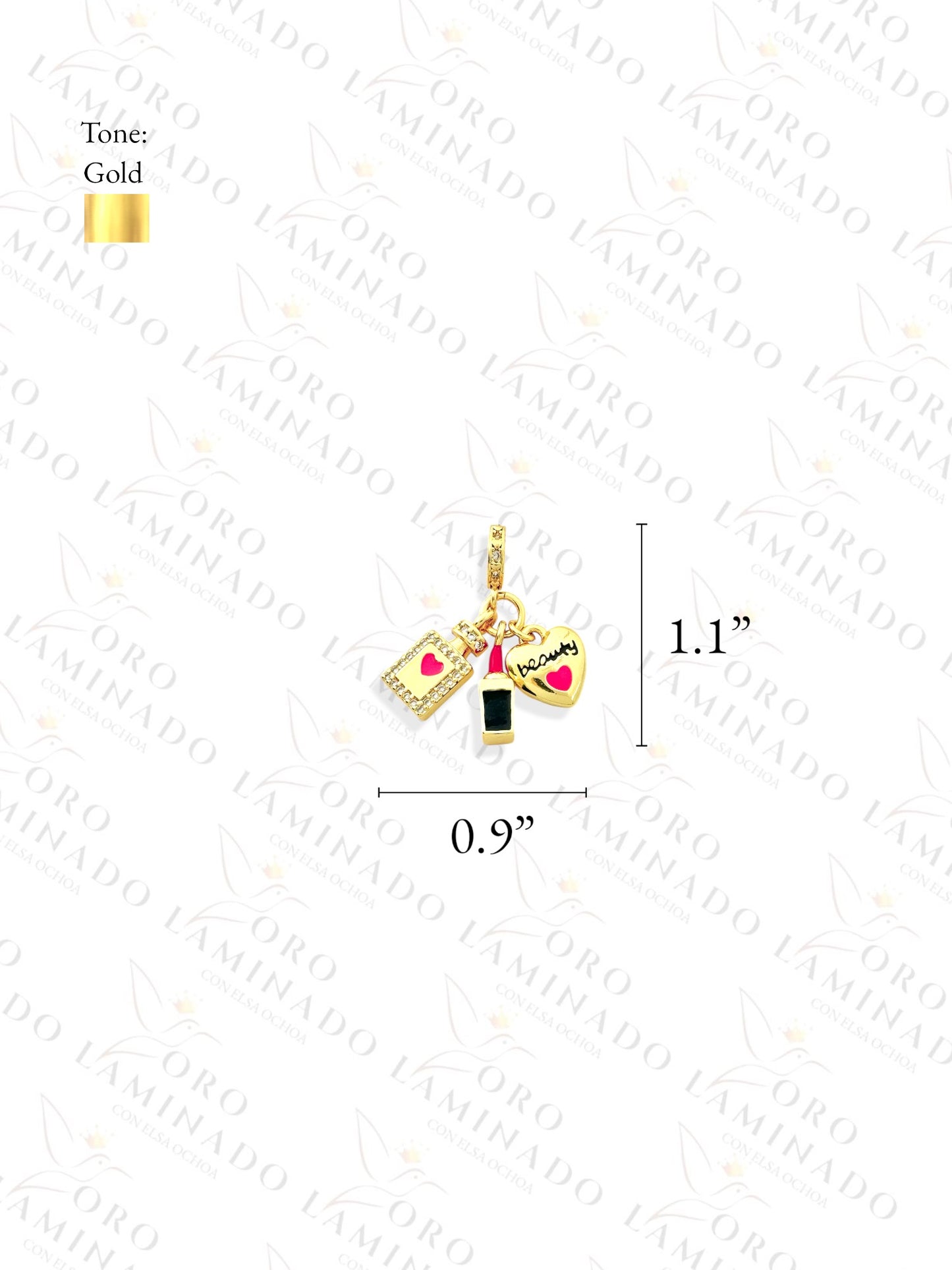 Lipstick and Perfume Charm (Gold Filled) B210