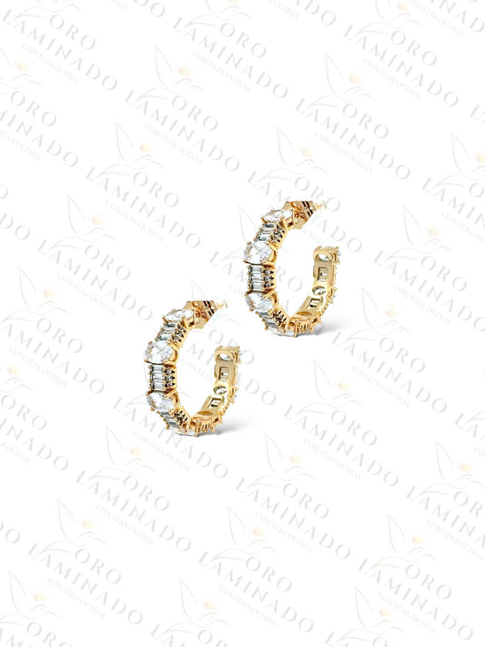 High Quality Cut Glass Hoop Earrings Y256