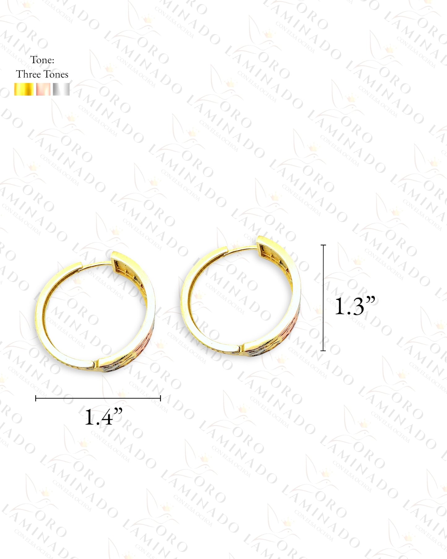 High Quality Three Tones Hoop Earrings C414