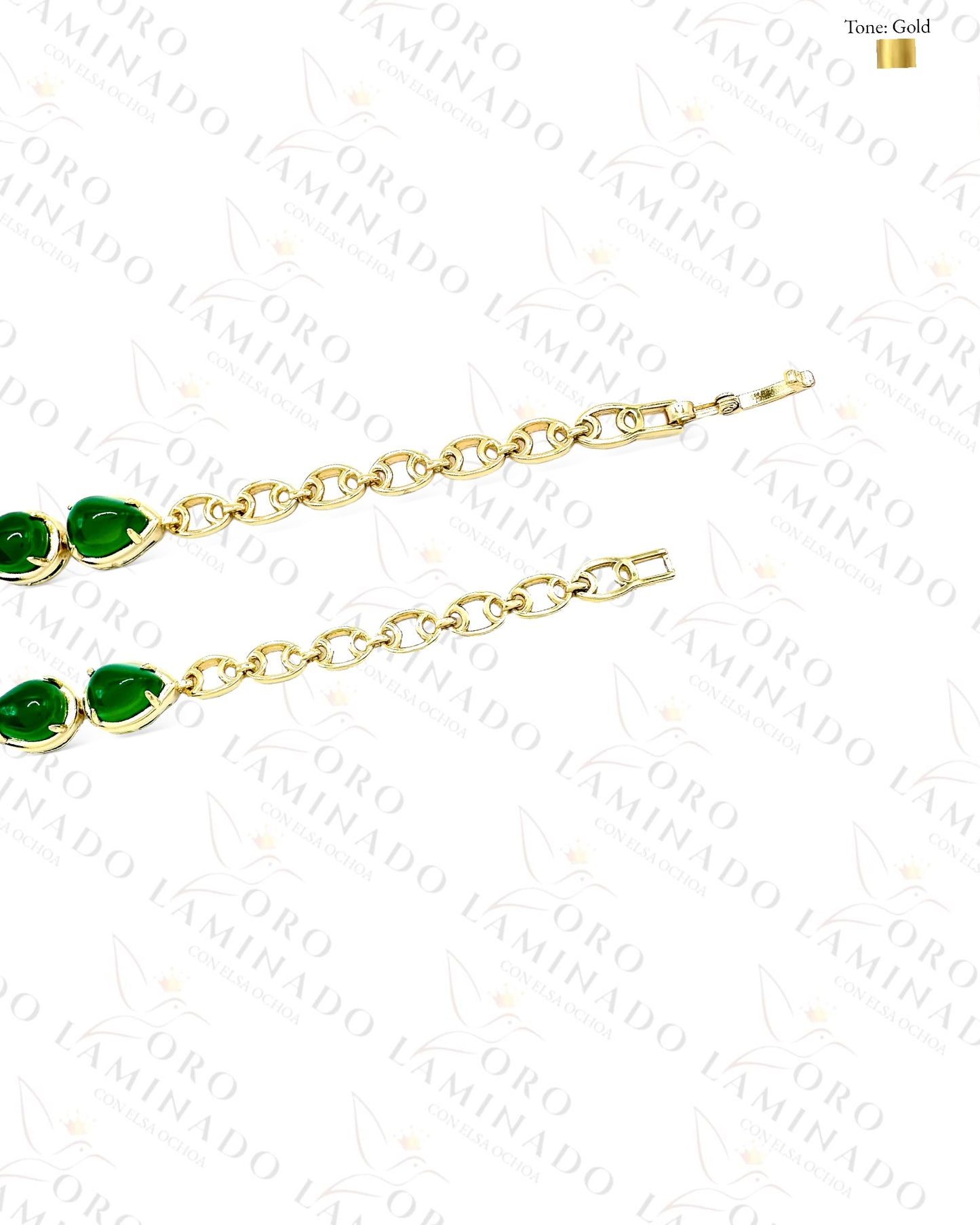 High Quality Green Oval Bracelet B396