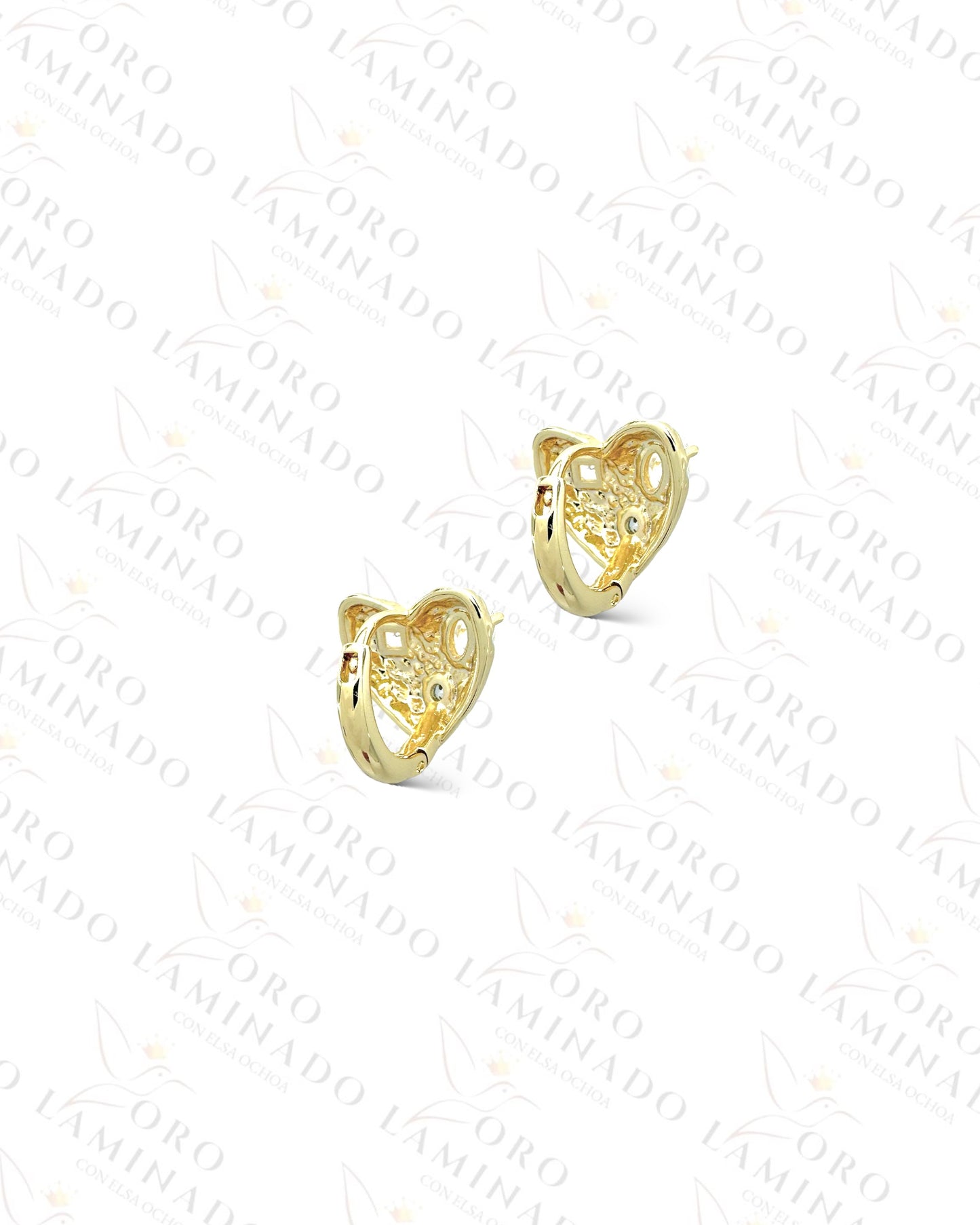 High Quality Textured Heart Hoop Earrings R382