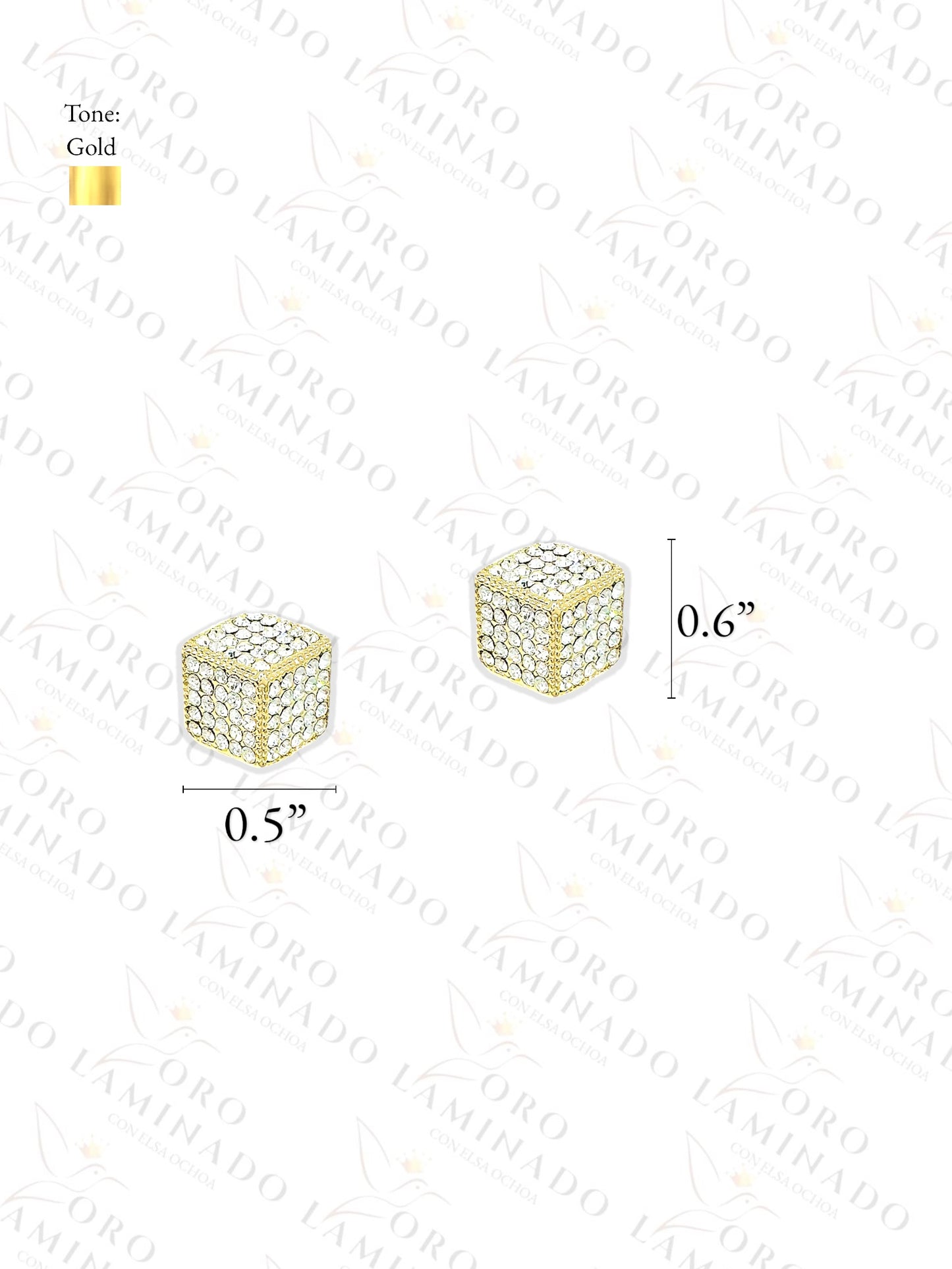 High Quality Diamond Cube Earrings B429