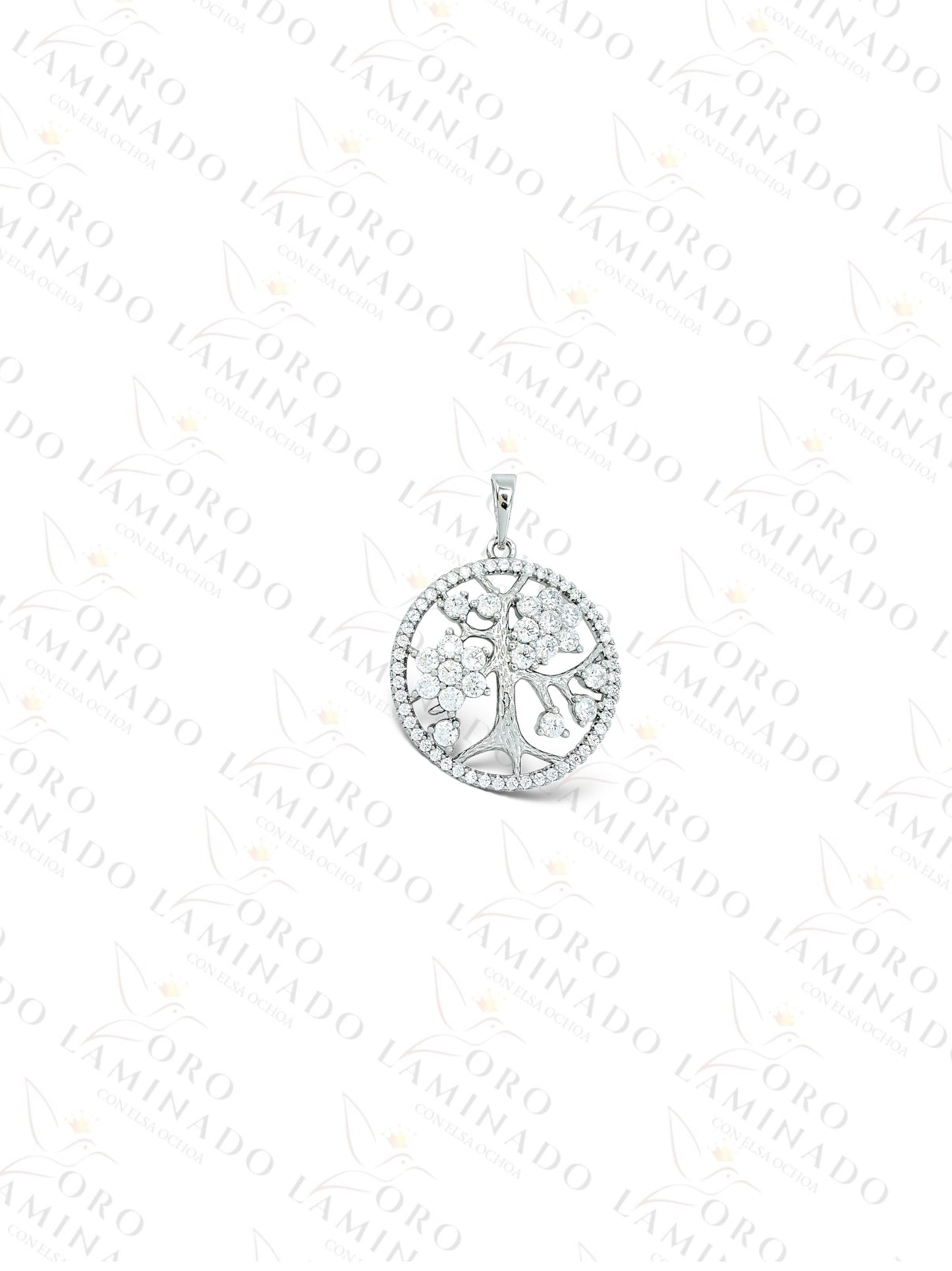 High Quality Silver Flower Tree Pendant G398