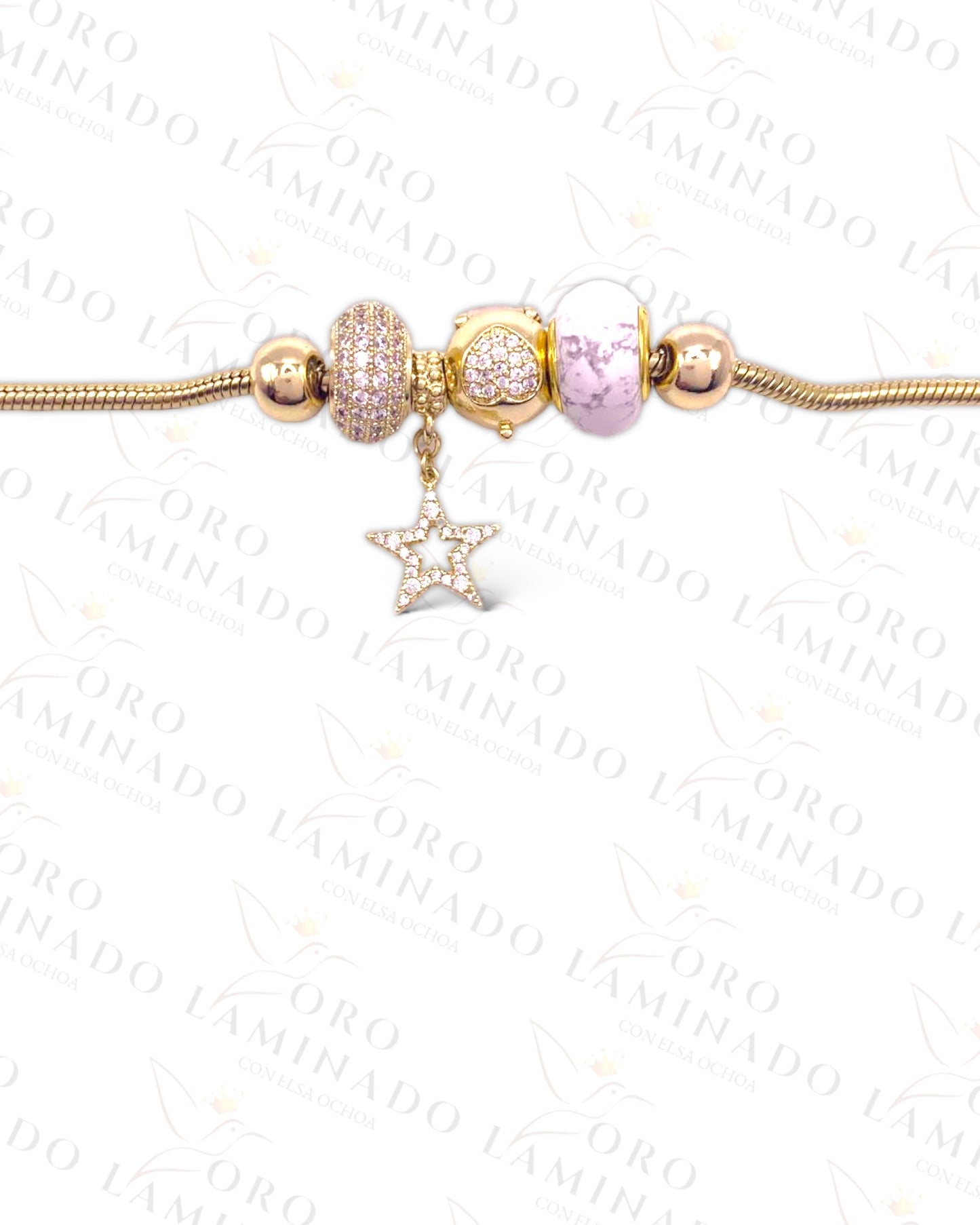 High Quality Sparkling Star Love Charm Bracelet B368