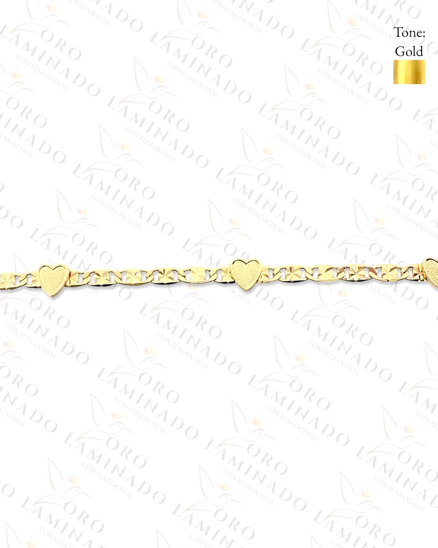 Gold bracelet with three hearts G231