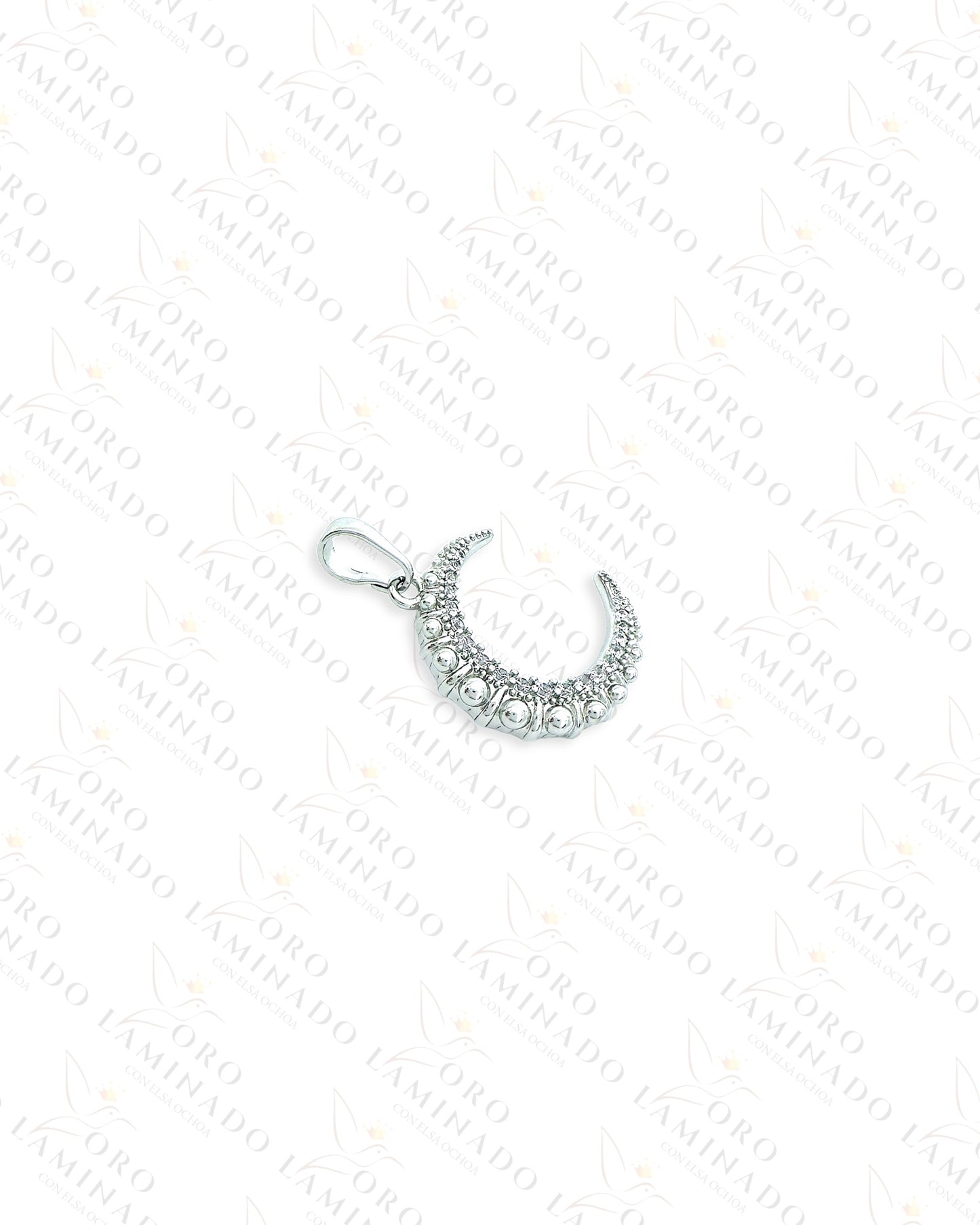 High Quality Silver Quarter Moon Pendant G129