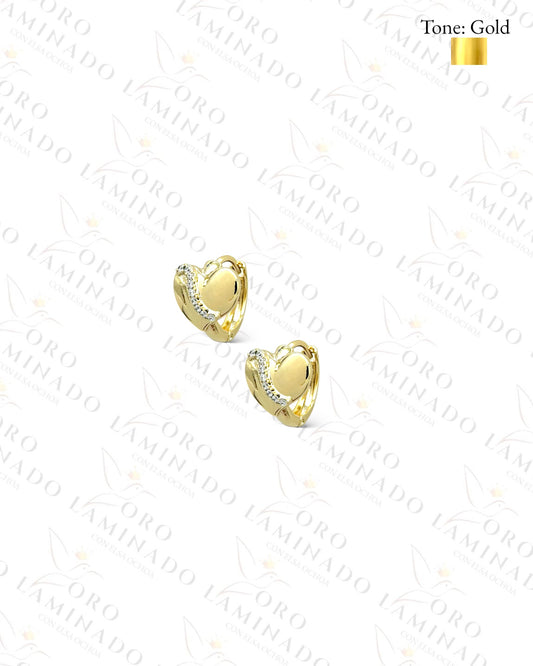 High Quality Mini Gold Hearts Hoop Earrings  R366