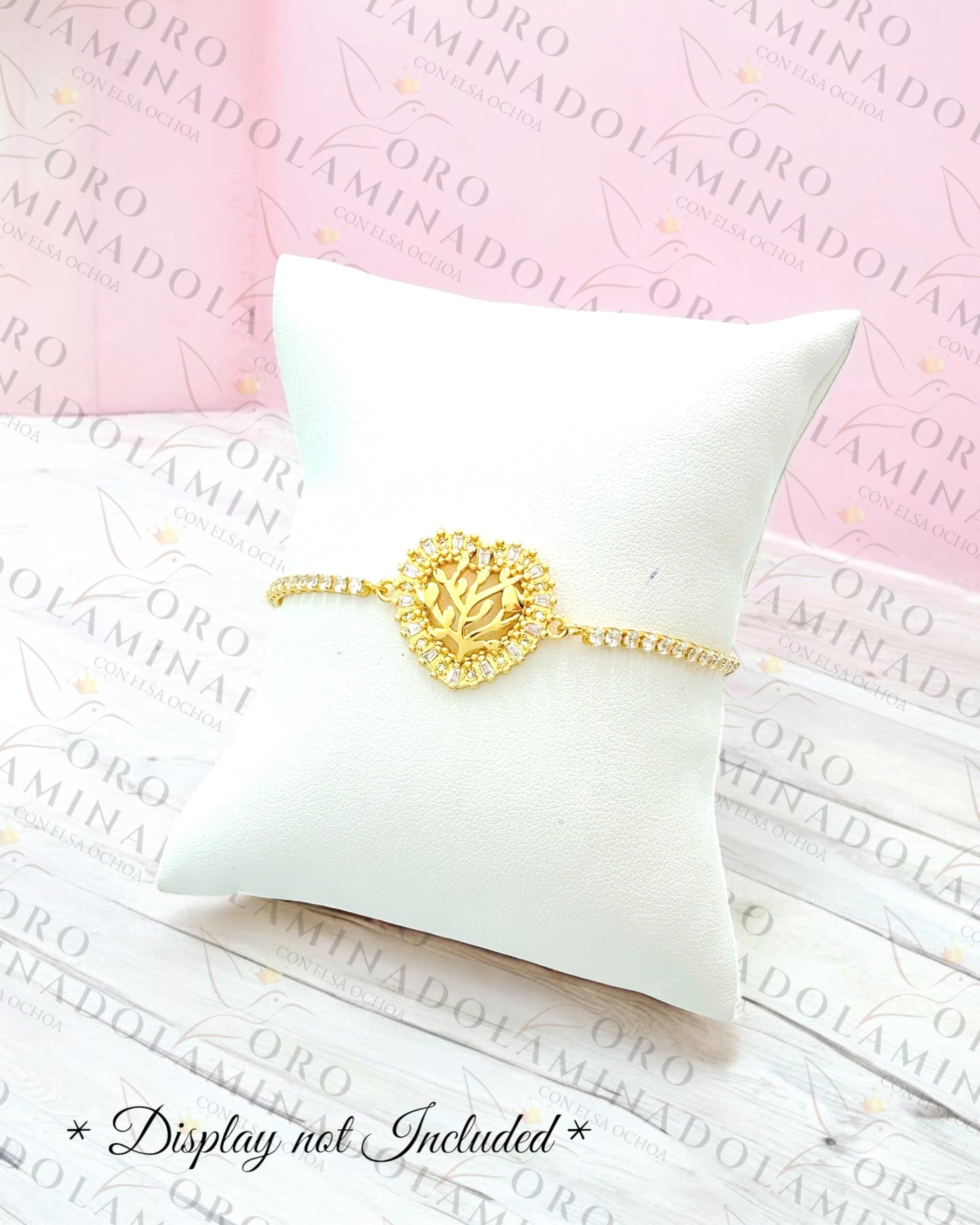 Gold Filled Crystal Tree of Life Adjustable Bracelet G215