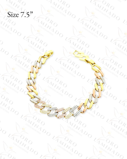 High Quality Three Tones Square Bracelet B386