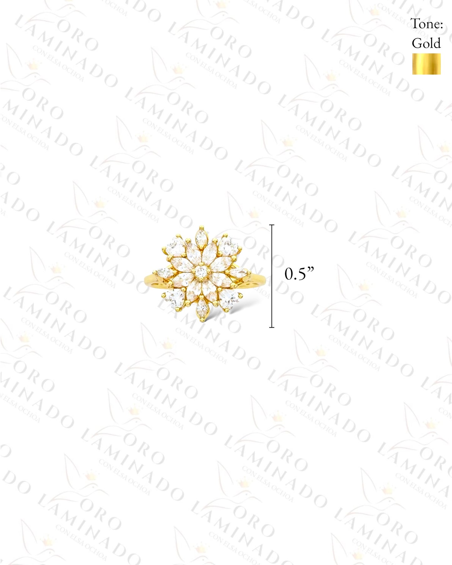 High Quality Adjustable Snow Flower Ring (Gold Filled) C356