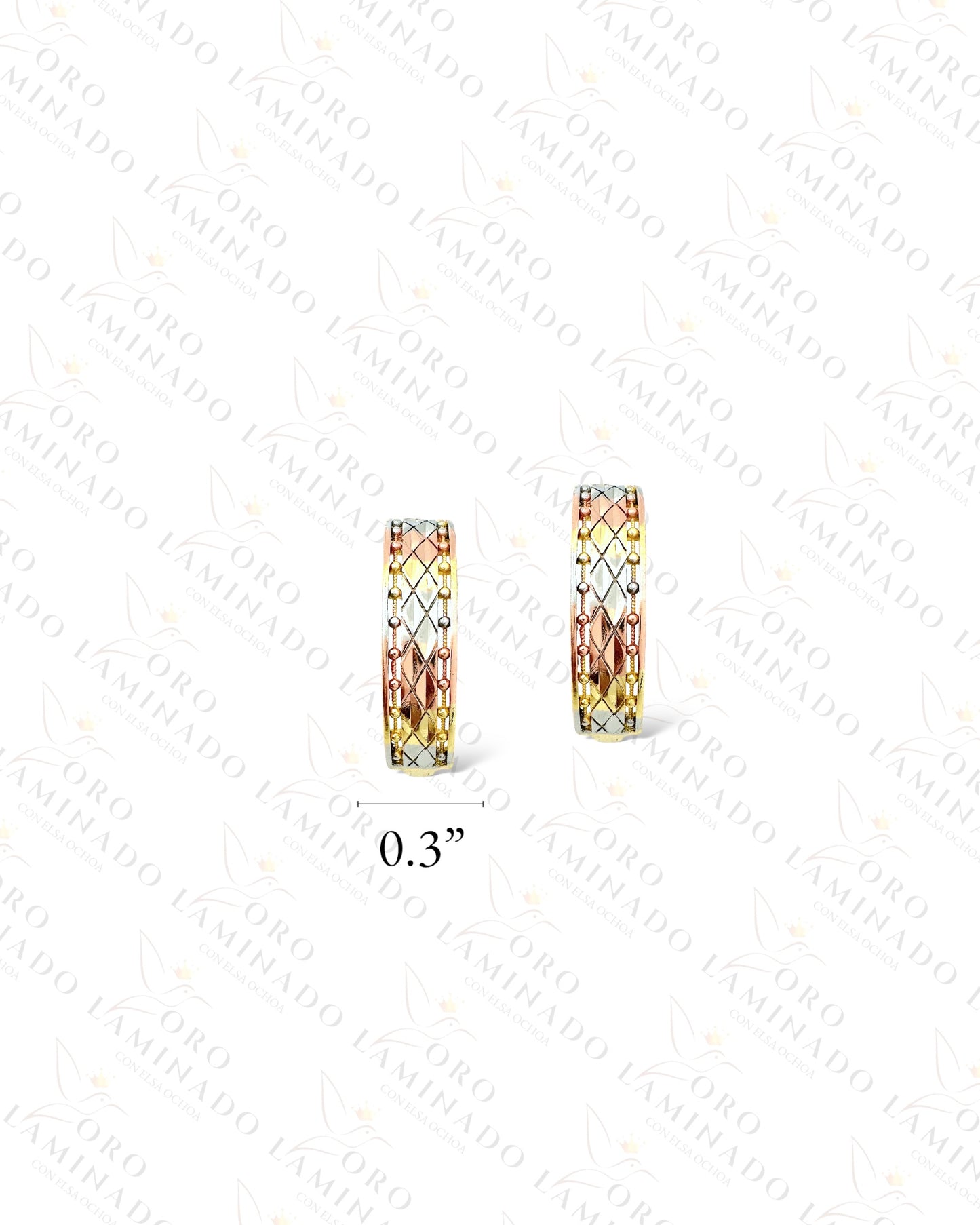 High Quality Three Tones Hoop Earrings C414