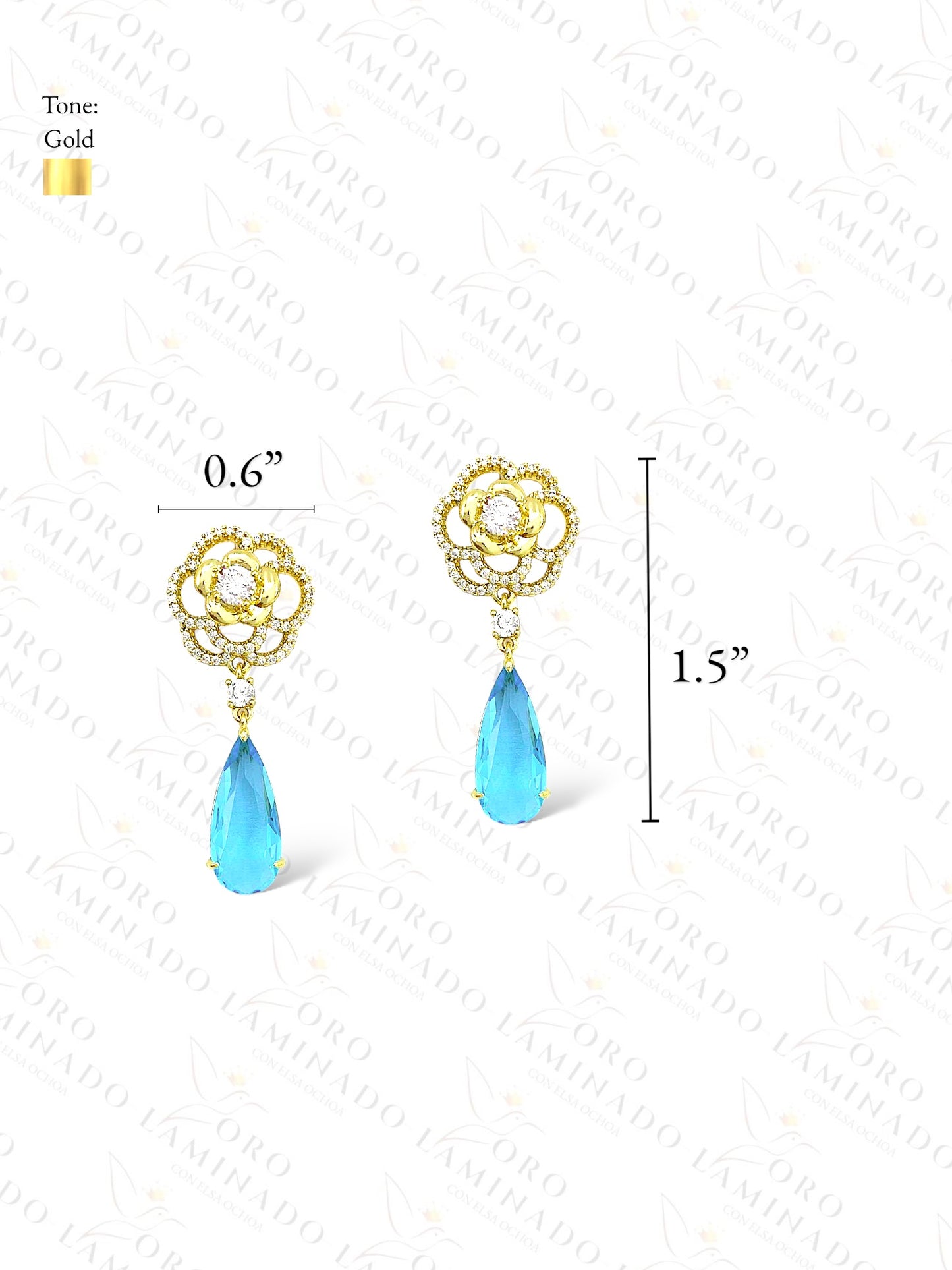 High Quality Blue Flower Earrings C477