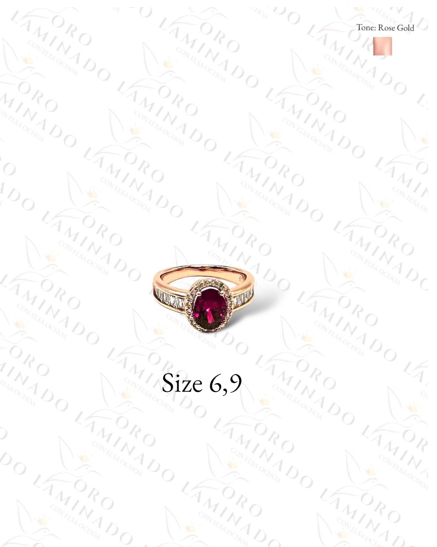 Ring with red & green stone G63