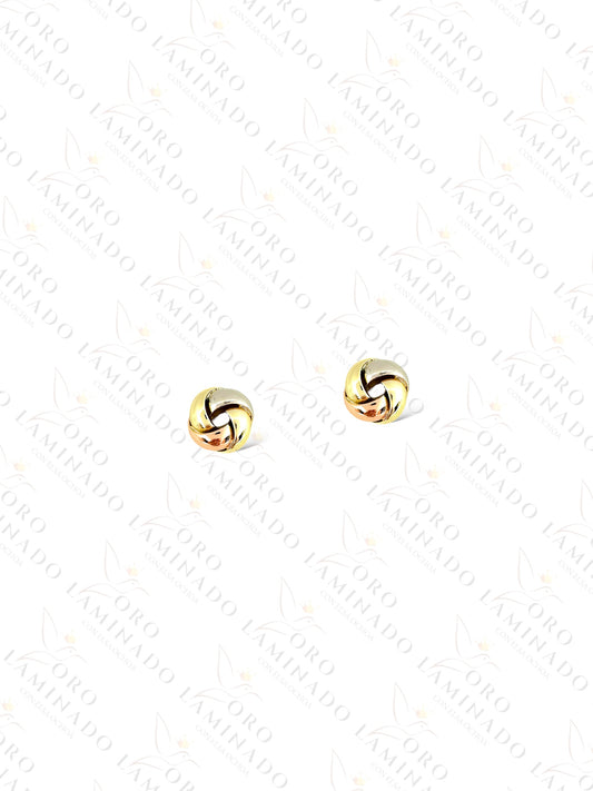 High Quality Knot Design Three Tones Earrings C458