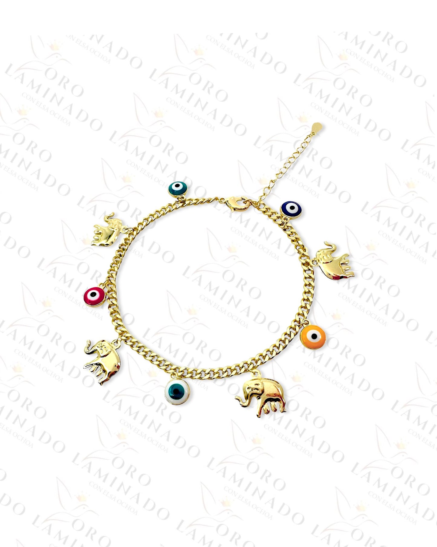 Gold Filled Multi-Color Evil Eye Anklet B420