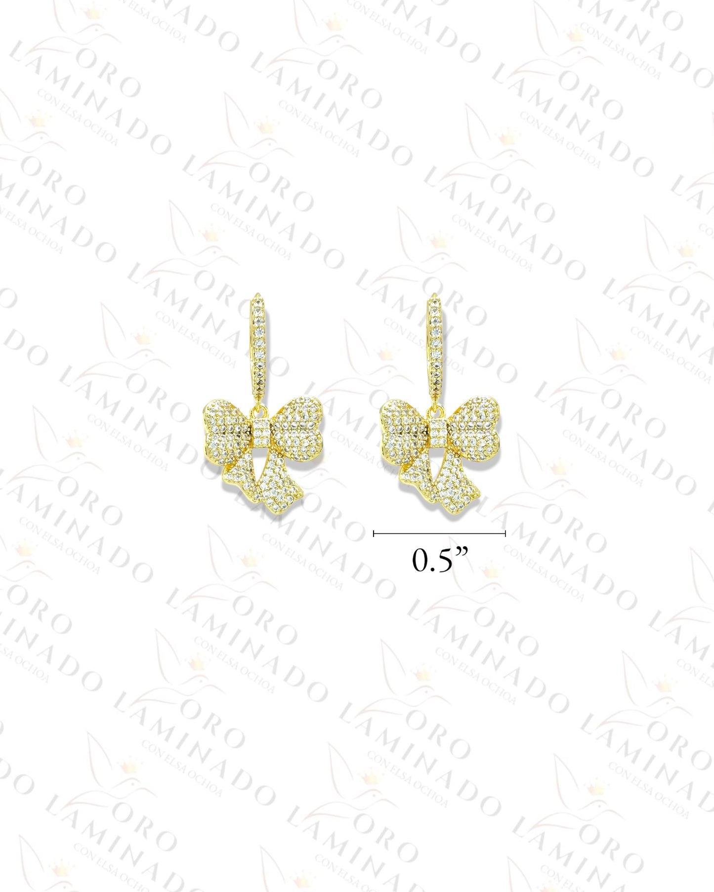 High Quality Sparkling Bow Hoop Earrings G208