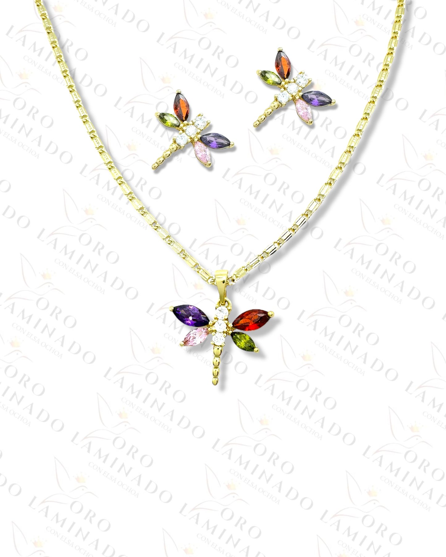 High Quality Crystal Dragonfly Set R183