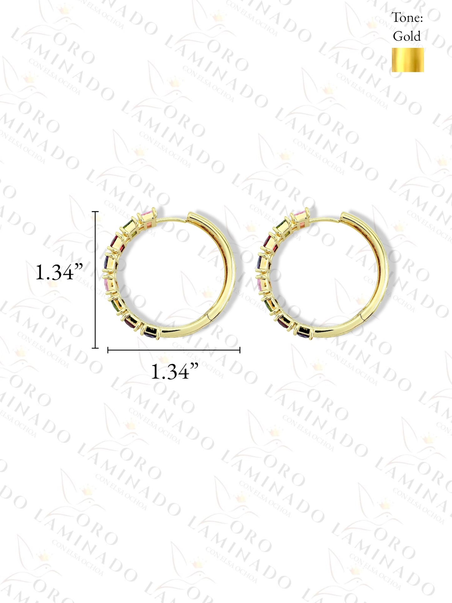 High Quality Multicolor Glass Hoop Earrings C139