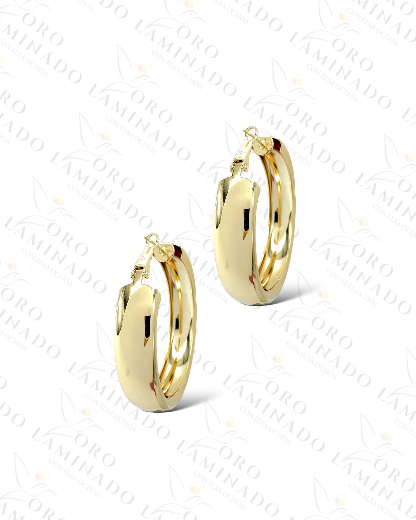 High Quality Plain Gold Hoop Earrings C228