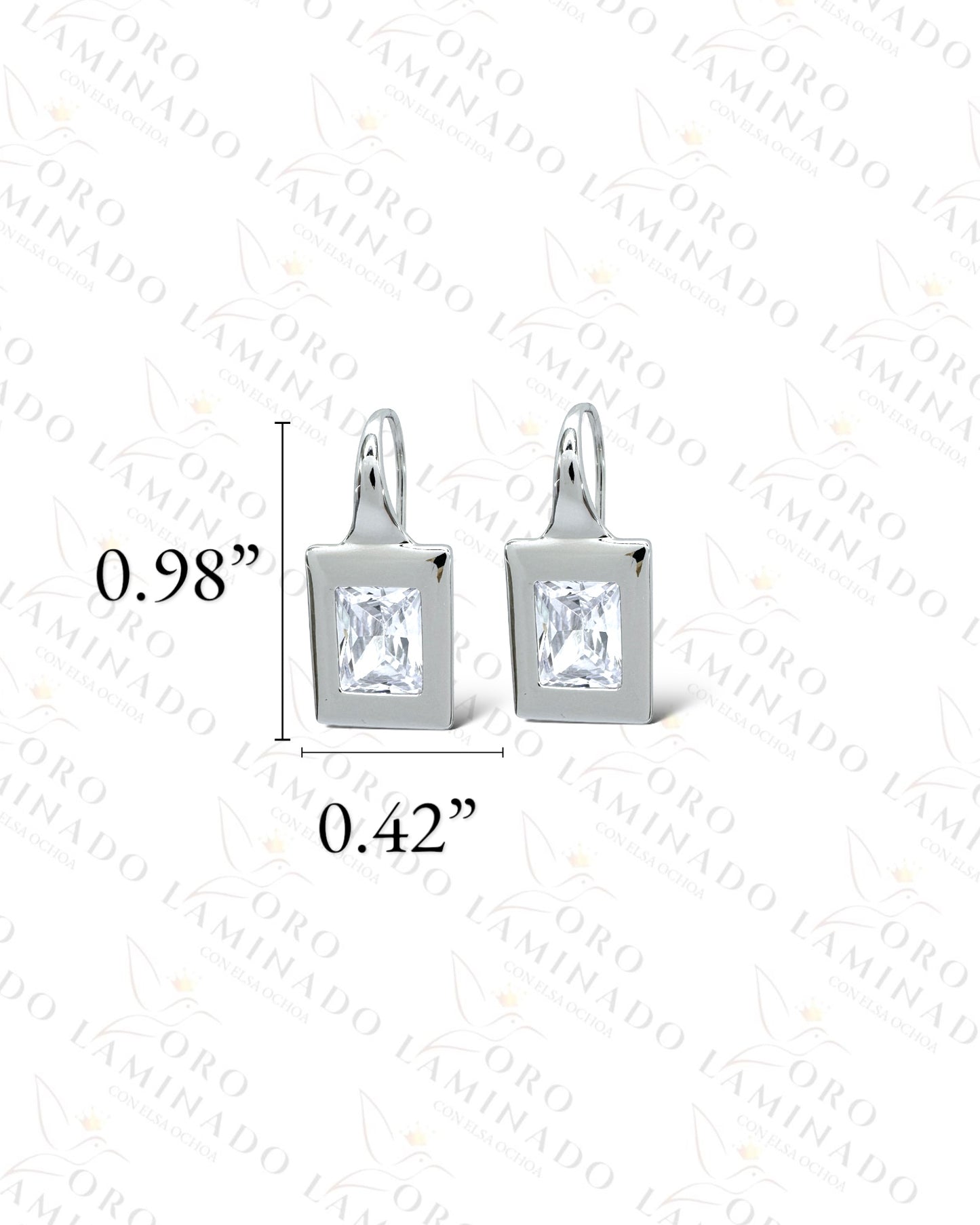 High Quality Square Silver Earrings B265