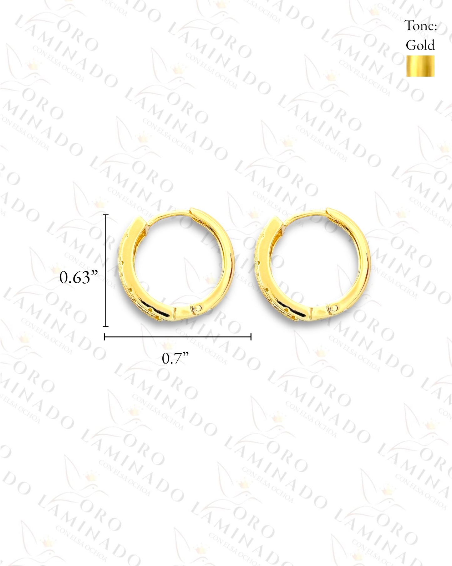 High Quality Sparkling Design Hoop Earrings (Gold Filled) B220