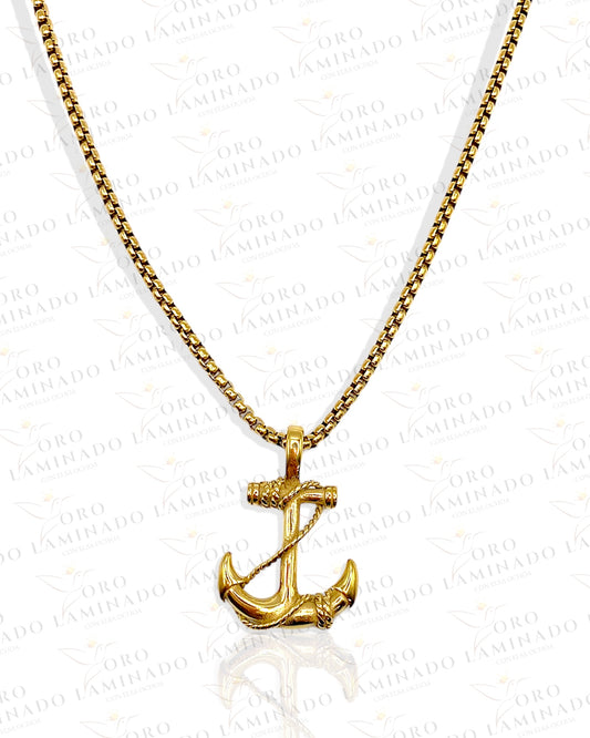 1.5” Gold Anchor Pendant with 23” Chain R117