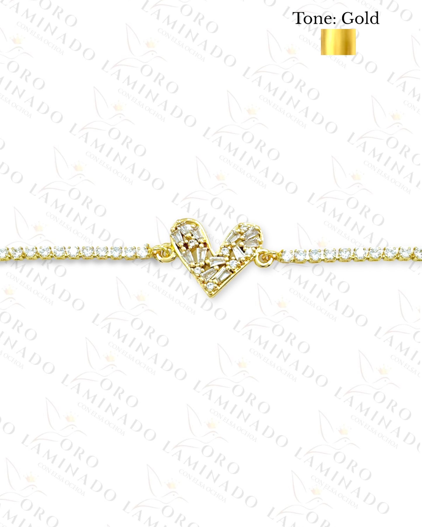 Crystal Heart Adjustable Bracelet Y404