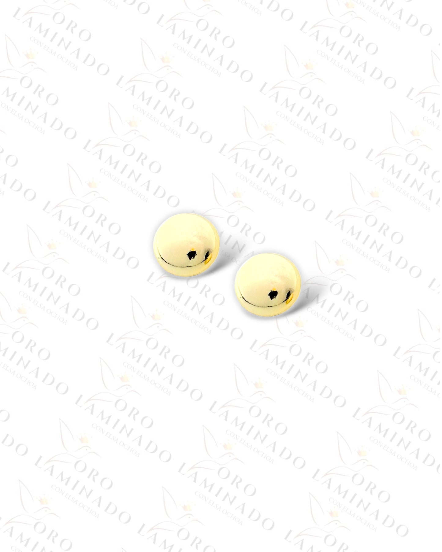 High Quality Gold Button Earrings Y431